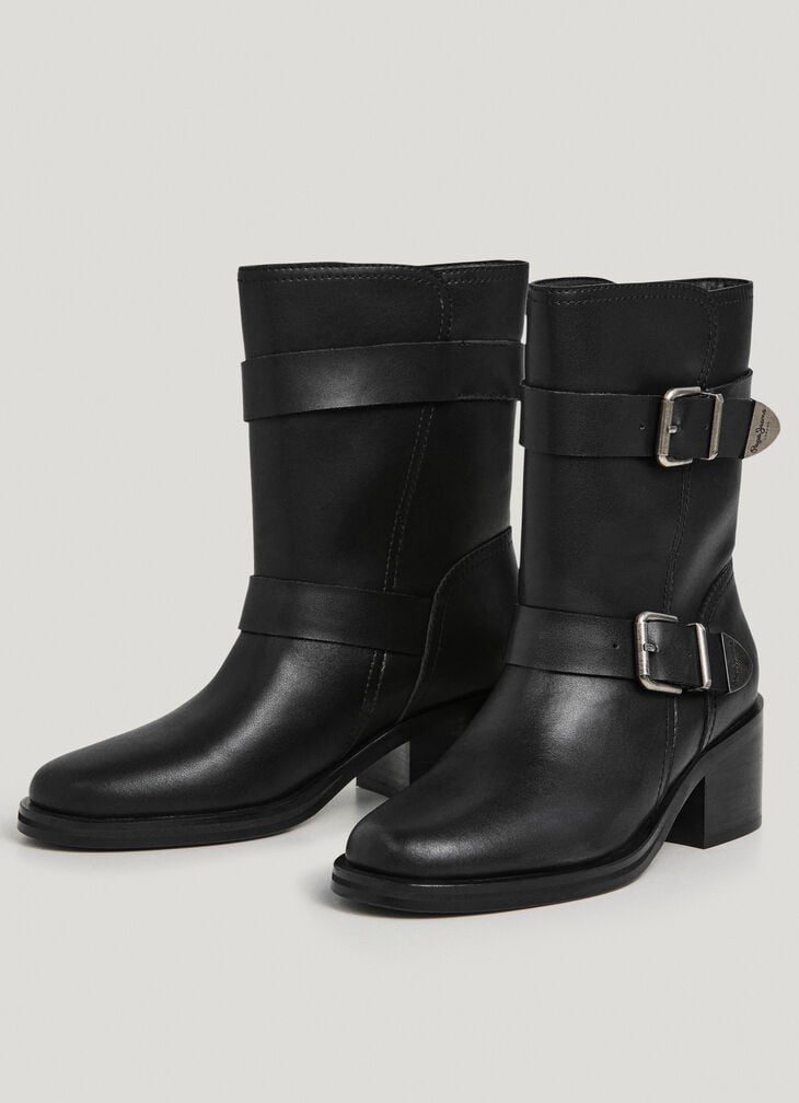 Pepe Jeans Leather Boots With Straps