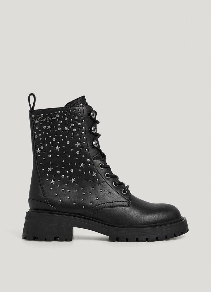Pepe Jeans leather boots with studs