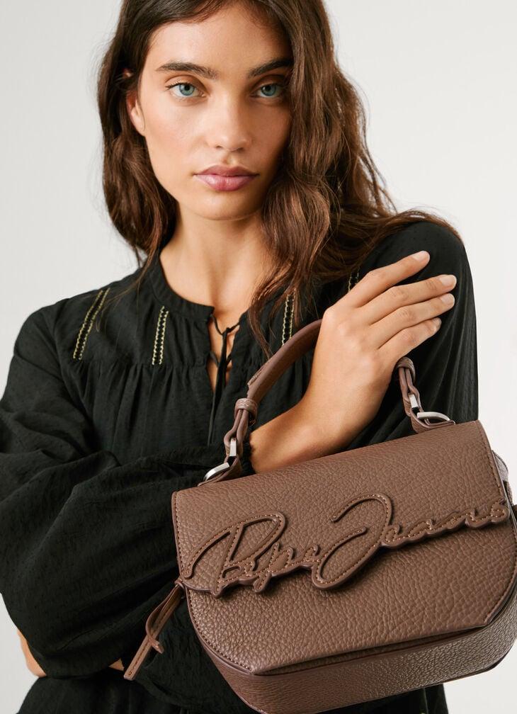 Pepe Jeans leather effect bag with flap