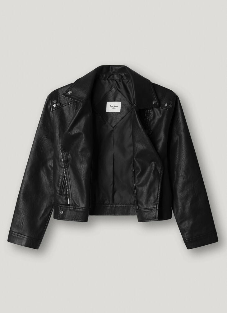Pepe Jeans Leather Effect Biker Jacket