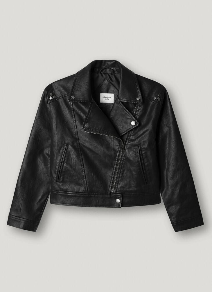 Pepe Jeans leather effect biker jacket