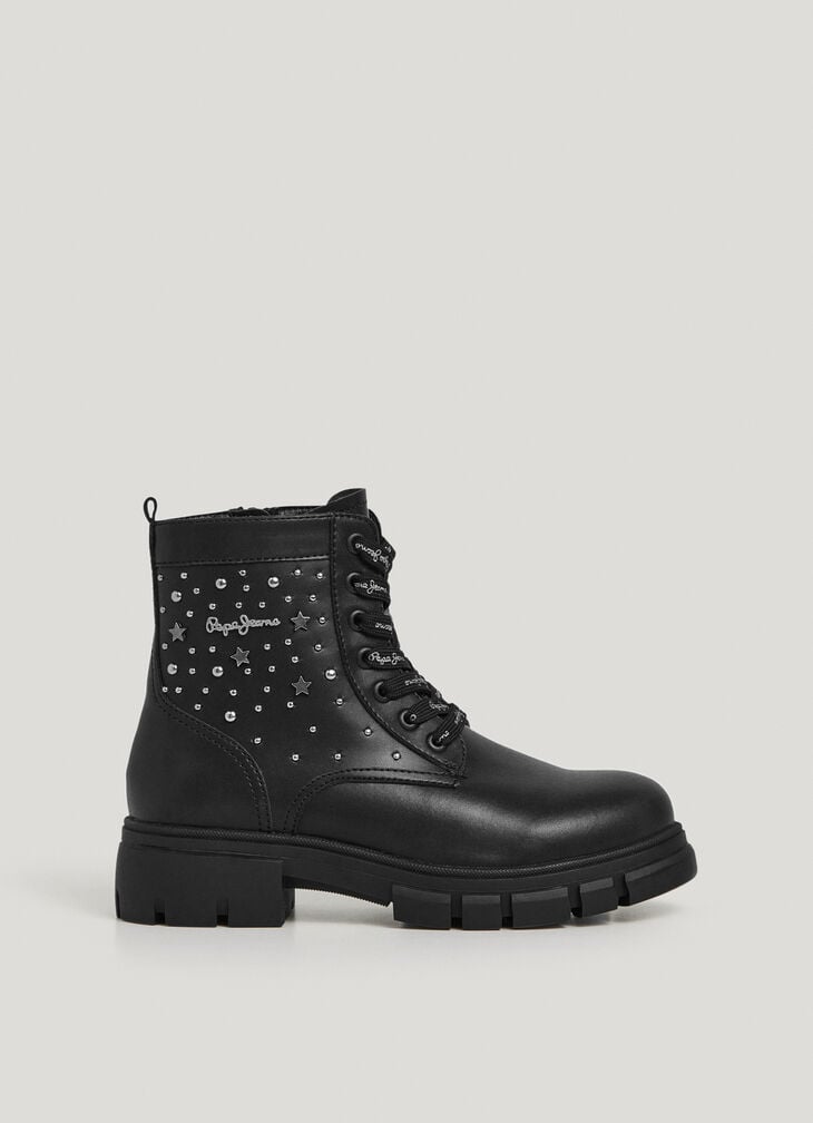 Pepe Jeans leather effect boots with studs