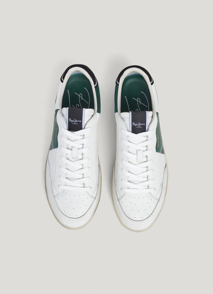 Pepe Jeans Leather Trainers With Suede Details