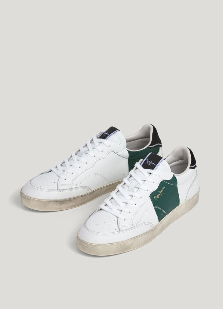 Pepe Jeans Leather Trainers With Suede Details