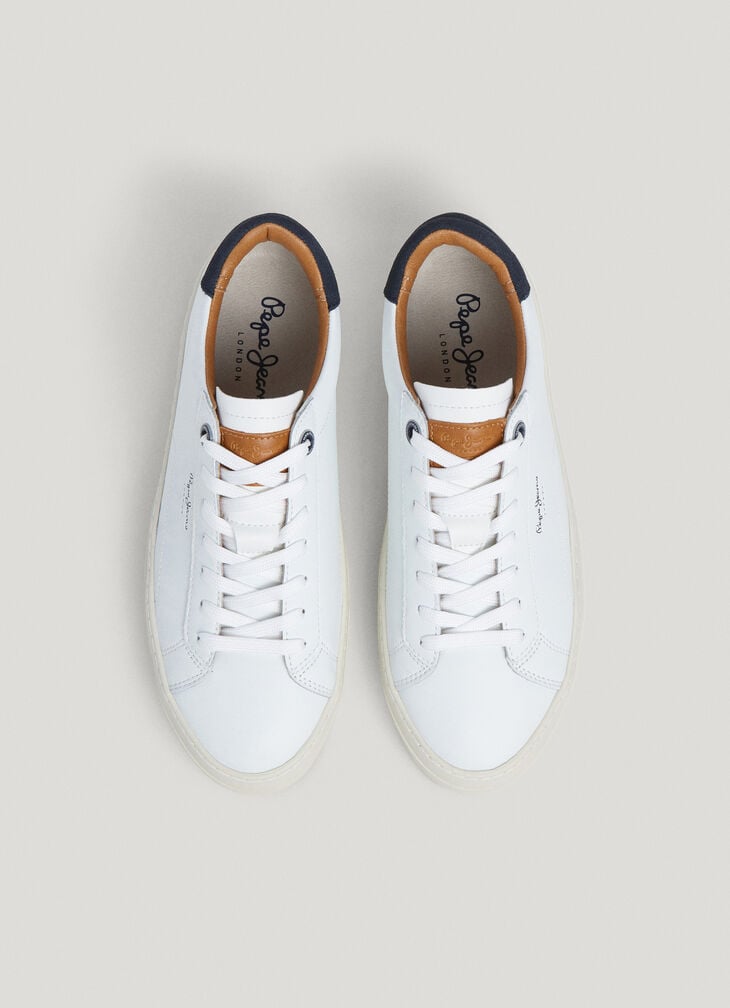 Pepe Jeans Leather Trainers With Suede Details
