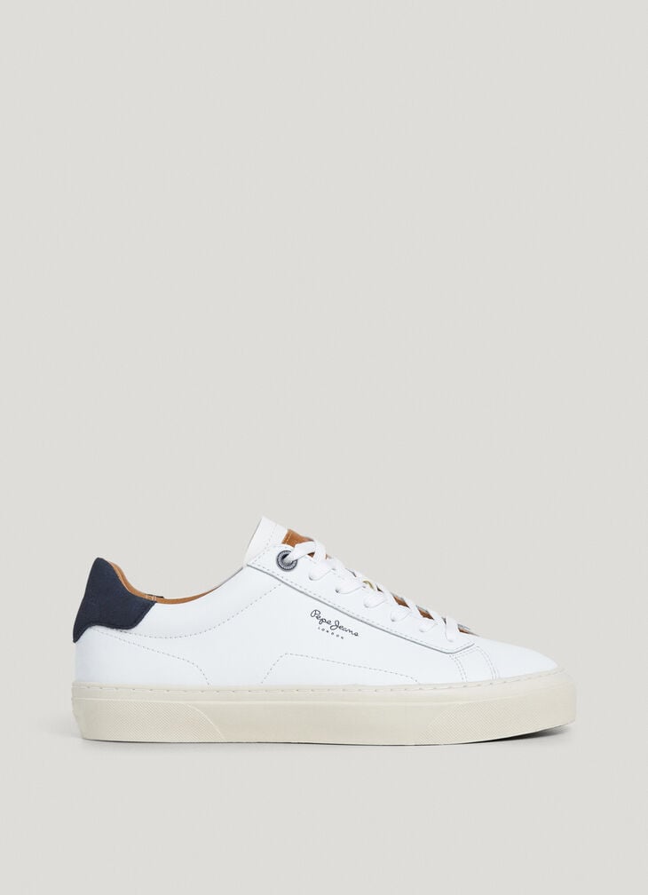 Pepe Jeans Leather Trainers With Suede Details