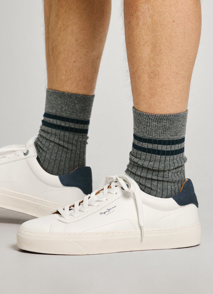 Pepe Jeans leather trainers with suede details