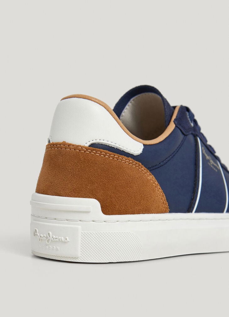 Pepe Jeans Leather Trainers With Suede Details