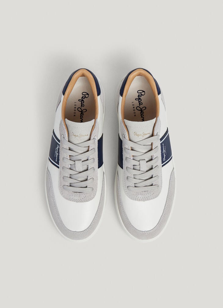 Pepe Jeans Leather Trainers With Suede Details