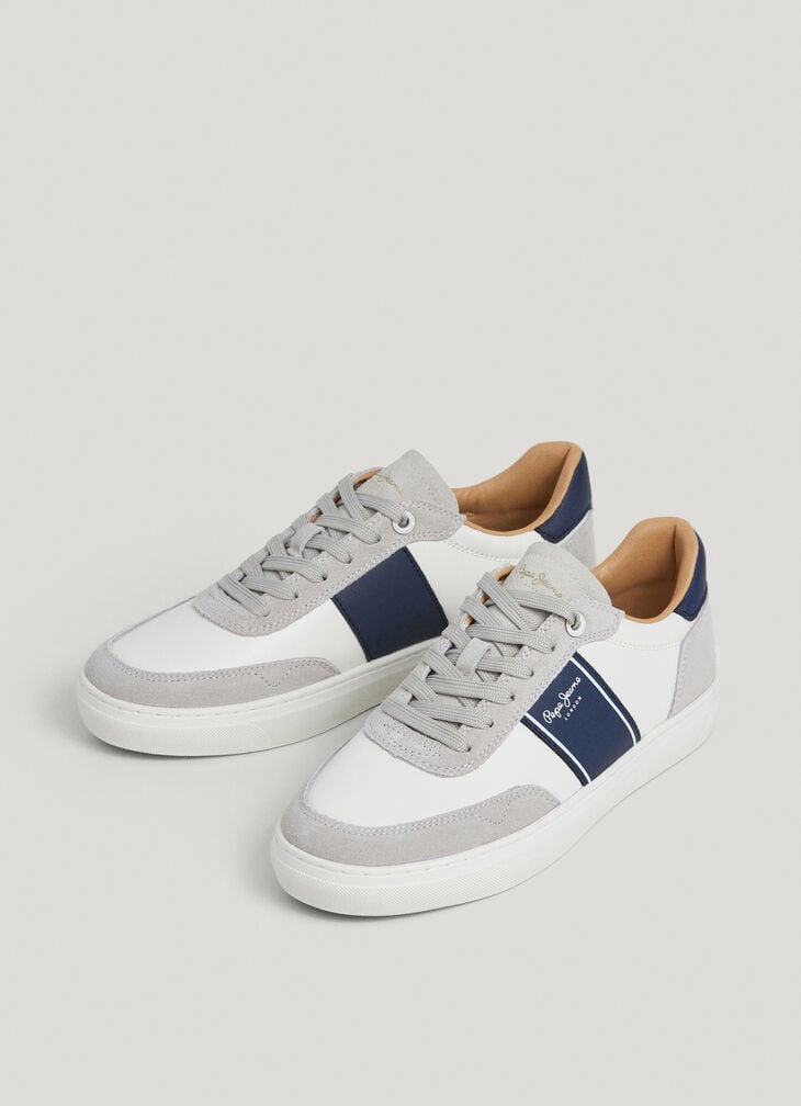 Pepe Jeans Leather Trainers With Suede Details