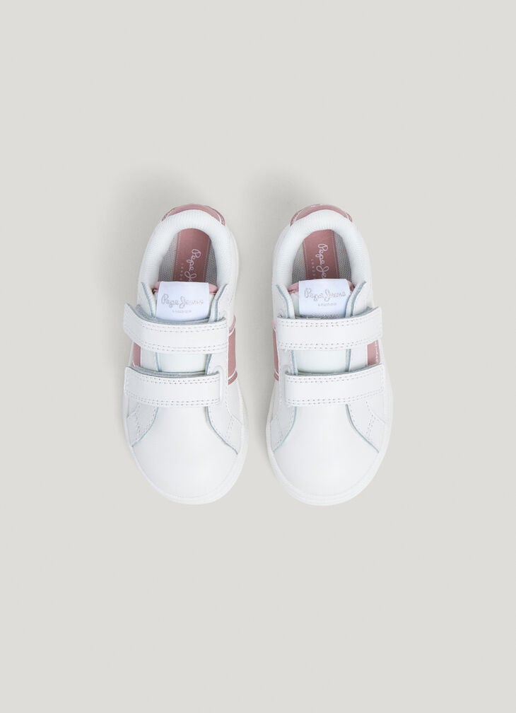 Pepe Jeans Leather Trainers With Velcro Closure