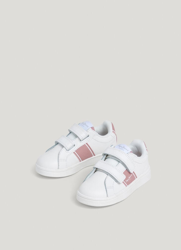 Pepe Jeans Leather Trainers With Velcro Closure