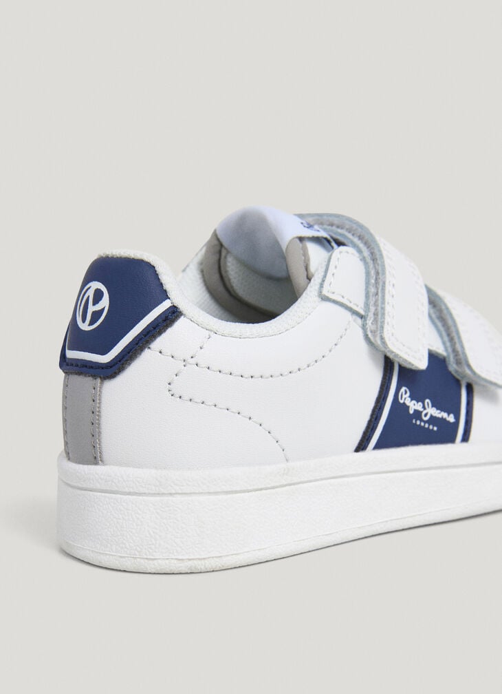 Pepe Jeans Leather Trainers With Velcro Closure