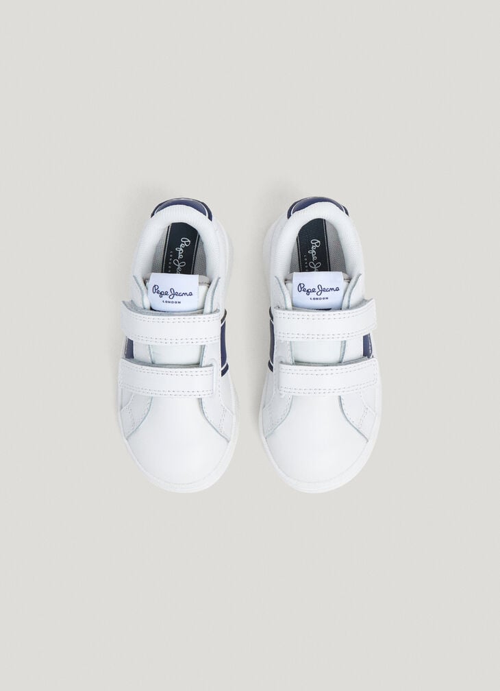 Pepe Jeans Leather Trainers With Velcro Closure