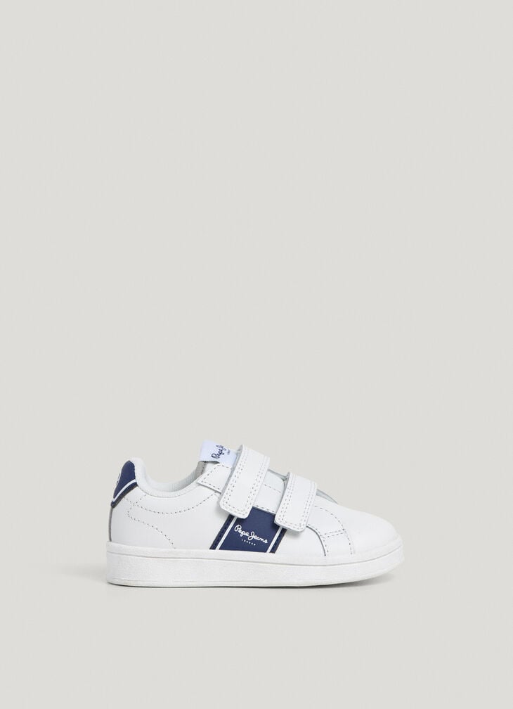 Pepe Jeans leather trainers with velcro closure