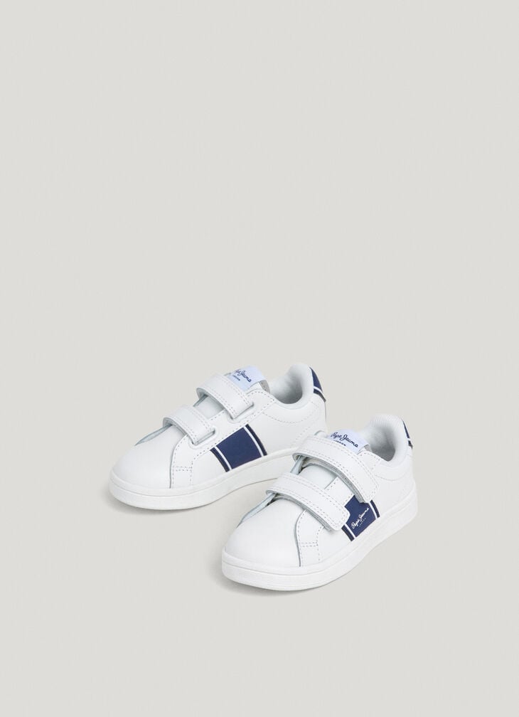 Pepe Jeans Leather Trainers With Velcro Closure