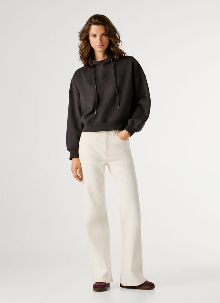 Pepe Jeans Logo Hoodie With Strass