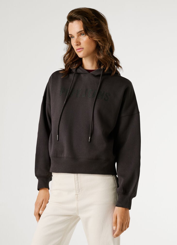 Pepe Jeans Logo Hoodie With Strass