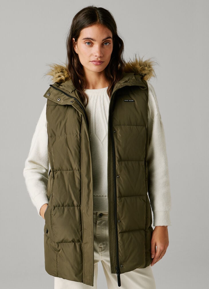 Pepe Jeans long padded waistcoat