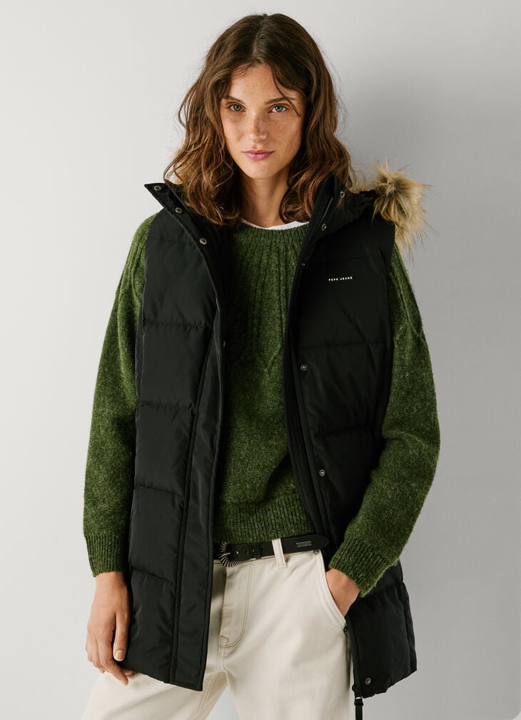 Pepe Jeans long padded waistcoat