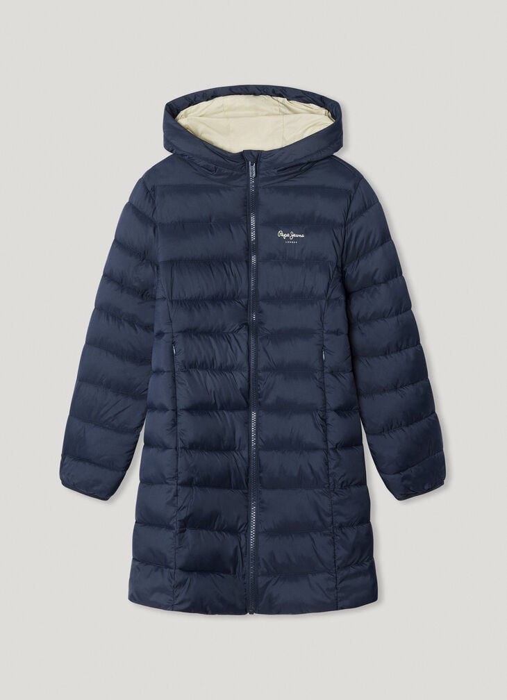 Pepe Jeans long puffer jacket with hood