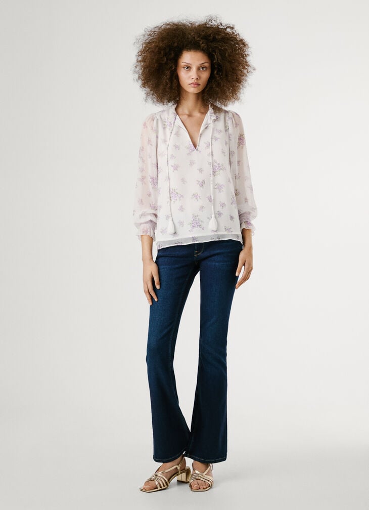 Pepe Jeans Long Sleeve Floral Print Blouse