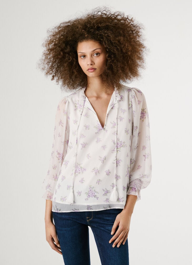Pepe Jeans Long Sleeve Floral Print Blouse