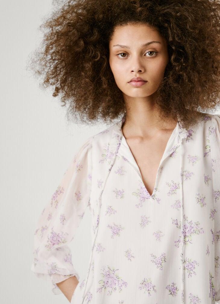 Pepe Jeans Long Sleeve Floral Print Blouse