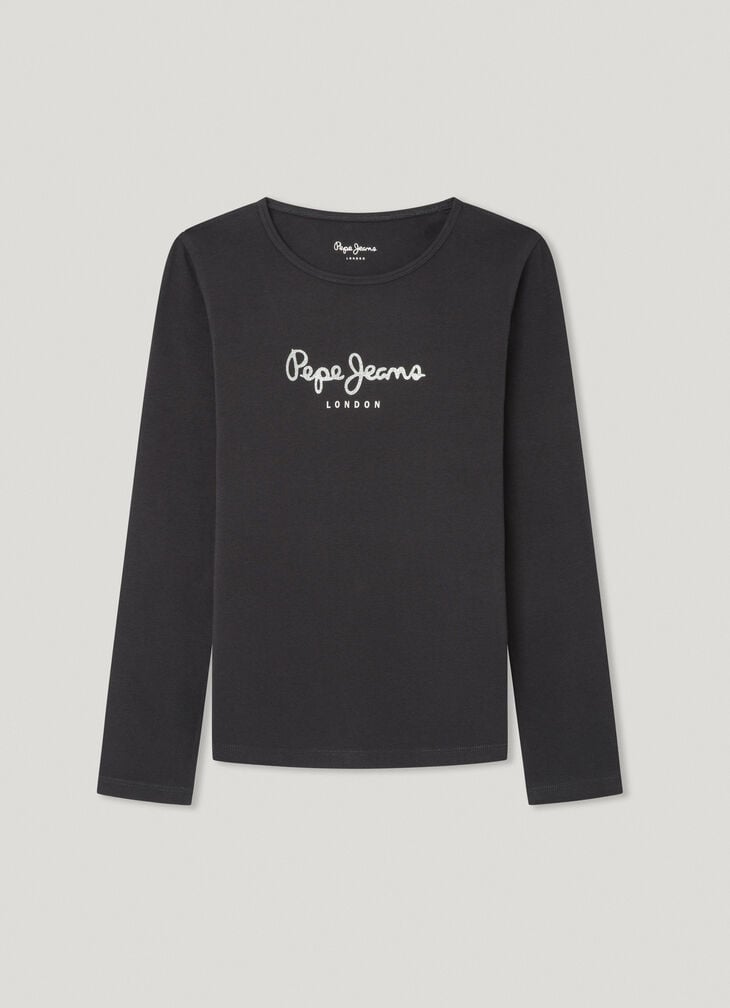 Pepe Jeans long sleeve glitter logo t-shirt