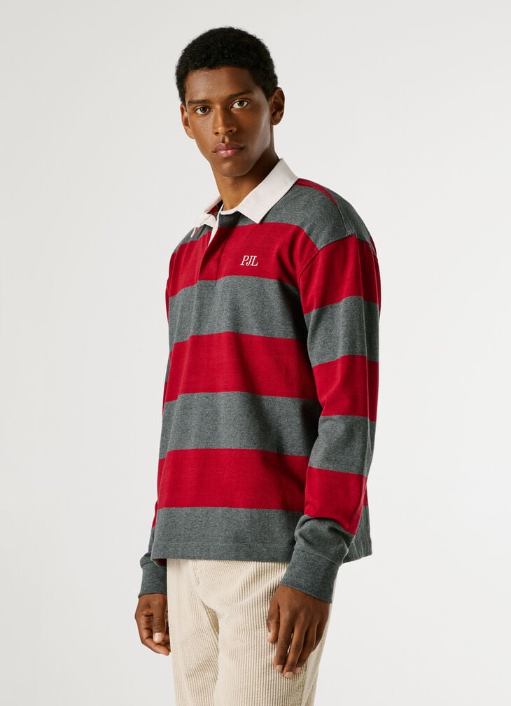 Pepe Jeans Long Sleeve Striped Rugby Polo