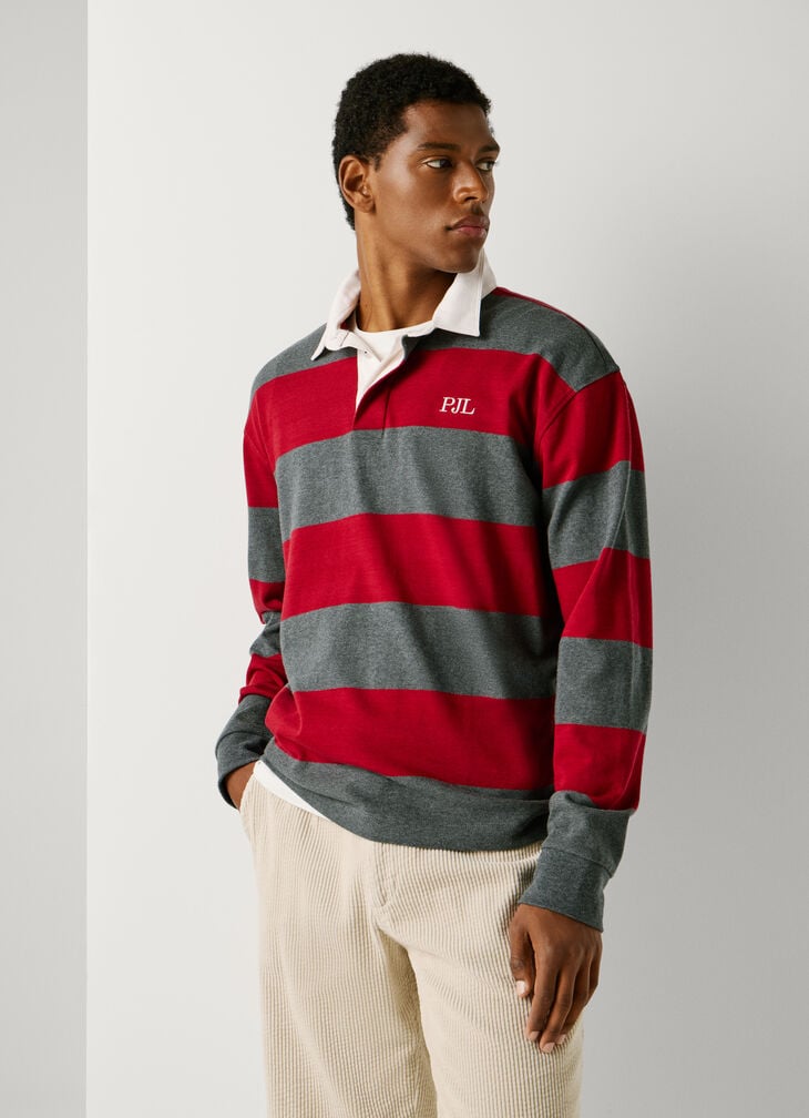 Pepe Jeans long sleeve striped rugby polo