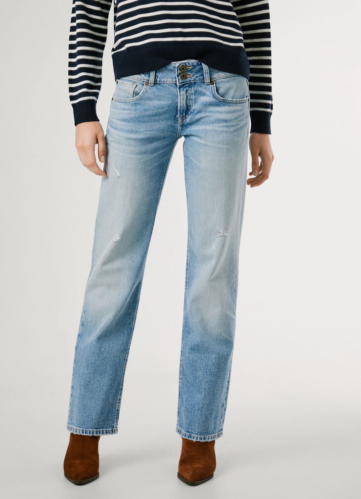 Pepe Jeans Low-rise Straight Fit Jeans - Venus