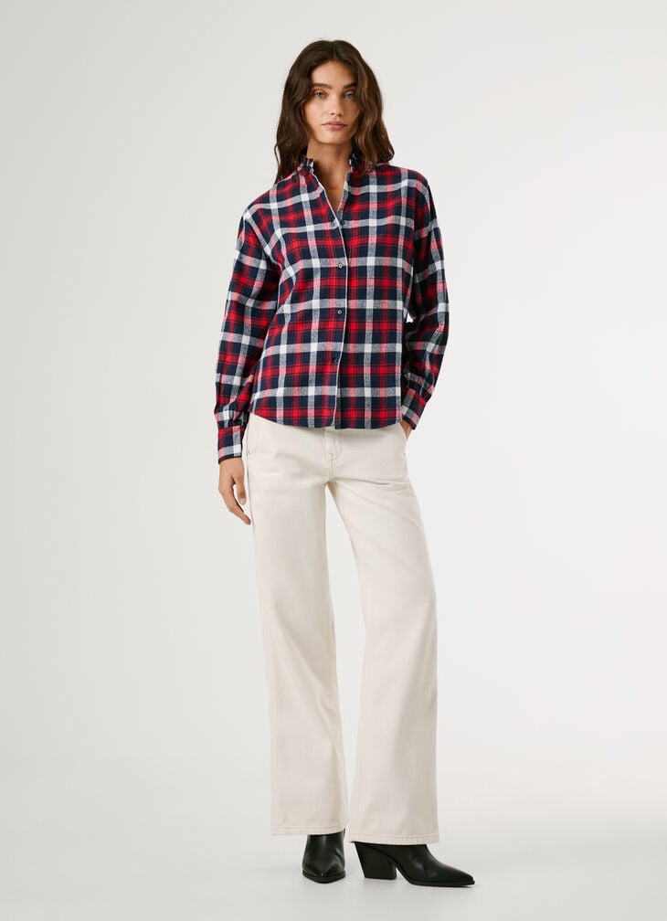 Pepe Jeans Mao Collar Checked Blouse