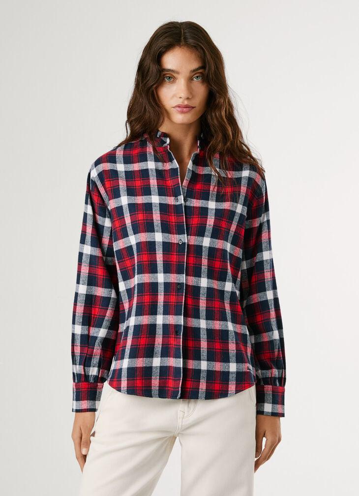 Pepe Jeans Mao Collar Checked Blouse