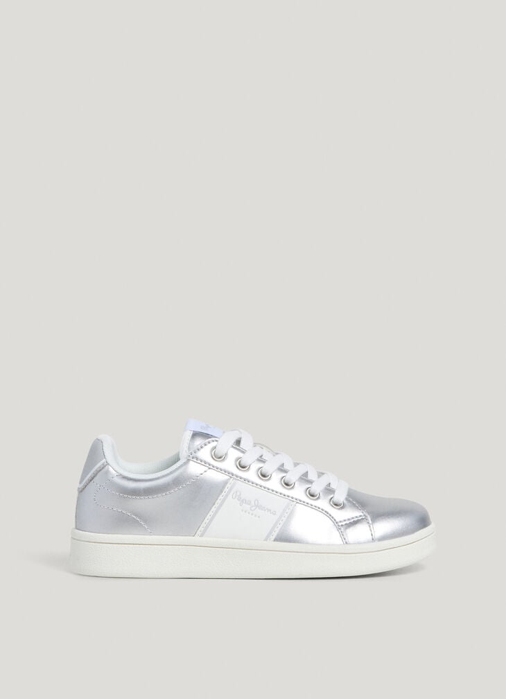 Pepe Jeans metallic cupsole sneakers