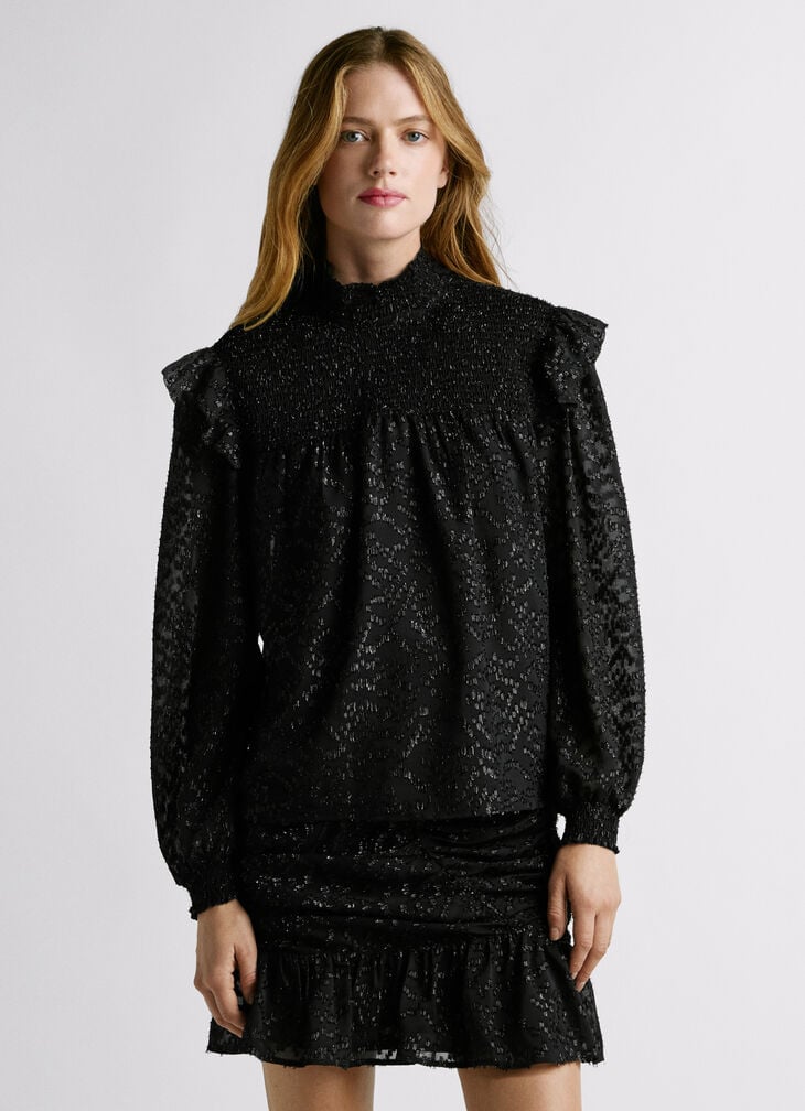 Pepe Jeans Metallic Details Fluid Blouse