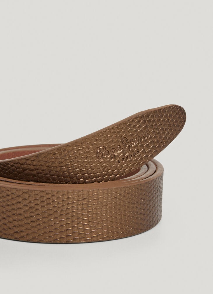 Pepe Jeans Metallic Effect Leather Belt