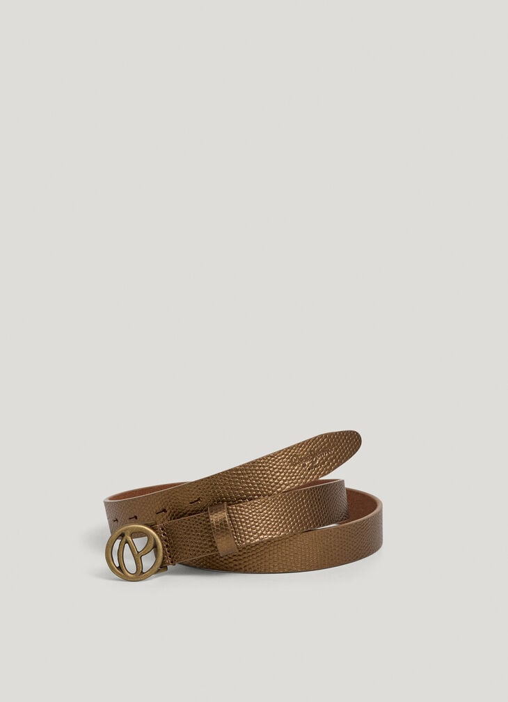 Pepe Jeans metallic effect leather belt