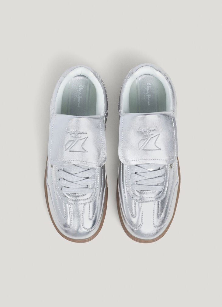 Pepe Jeans Metallic Leather Trainers- Ball