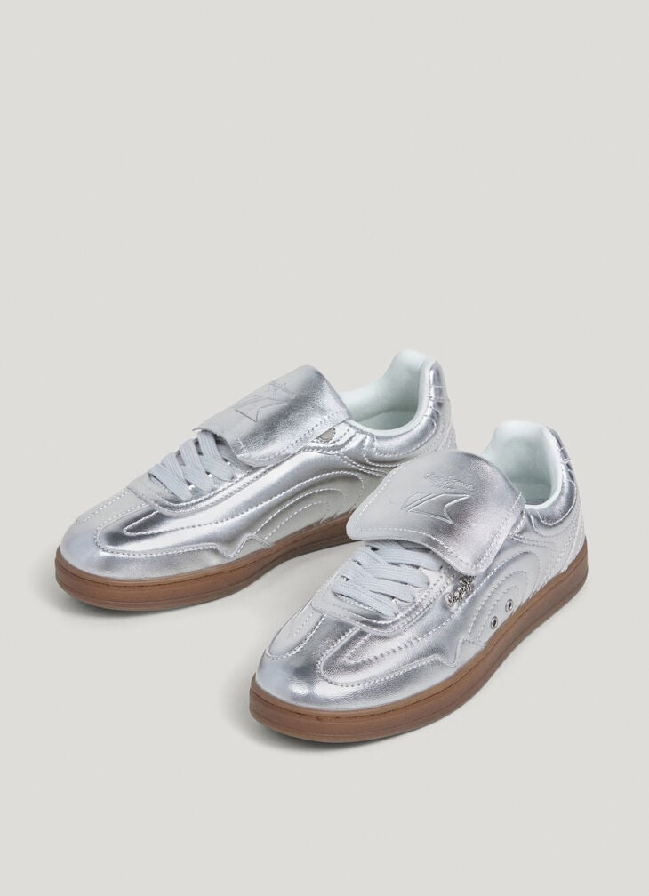 Pepe Jeans Metallic Leather Trainers- Ball