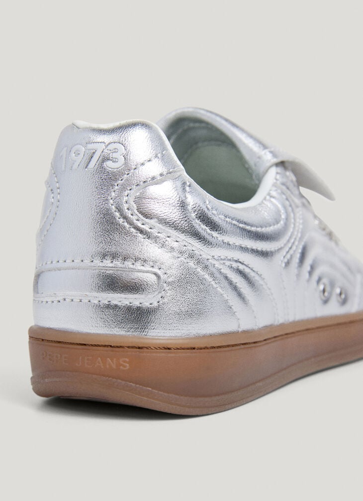 Pepe Jeans Metallic Leather Trainers- Ball