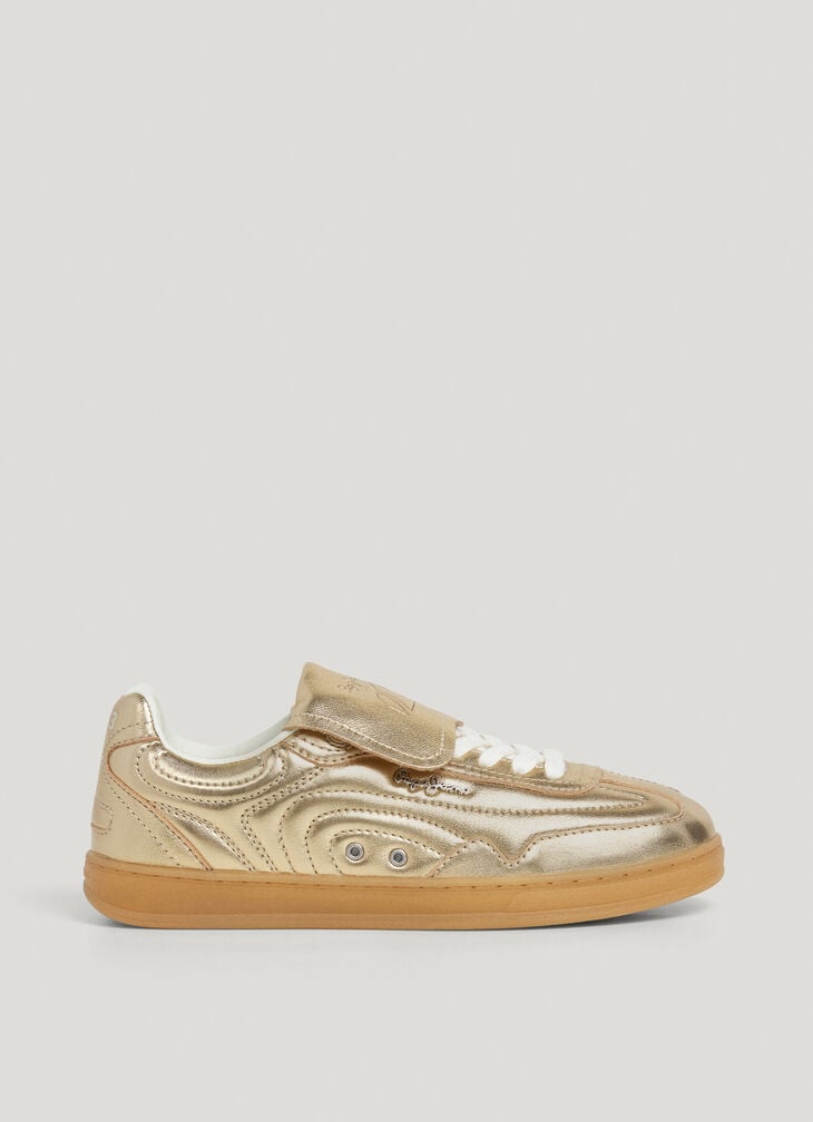 Pepe Jeans Metallic Leather Trainers- Ball