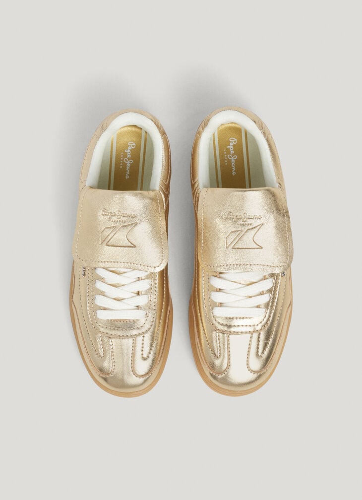 Pepe Jeans Metallic Leather Trainers- Ball
