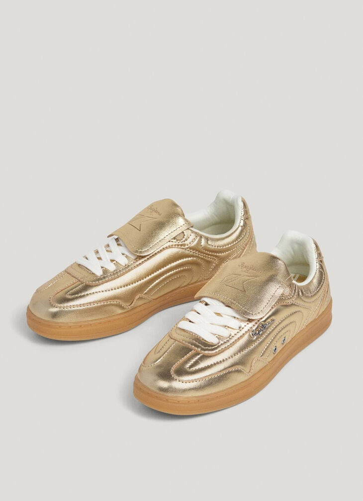 Pepe Jeans Metallic Leather Trainers- Ball