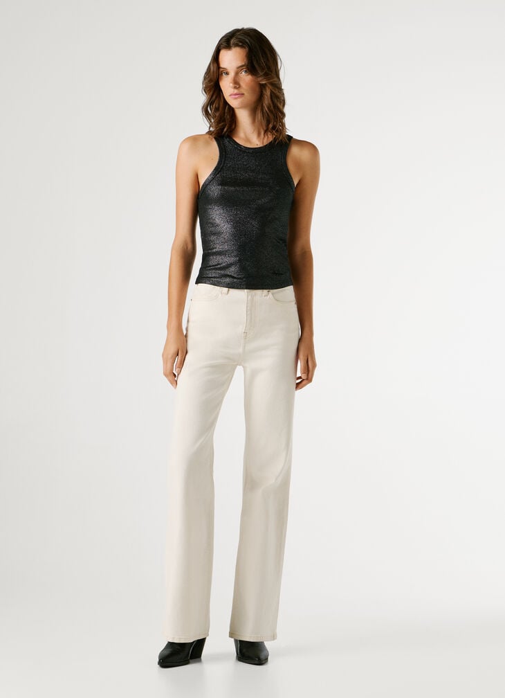 Pepe Jeans Metallic Ribbed Top
