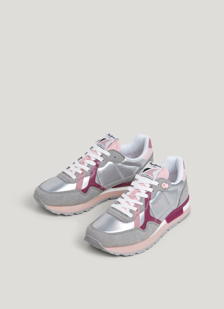 Pepe Jeans Metallic Running Trainers