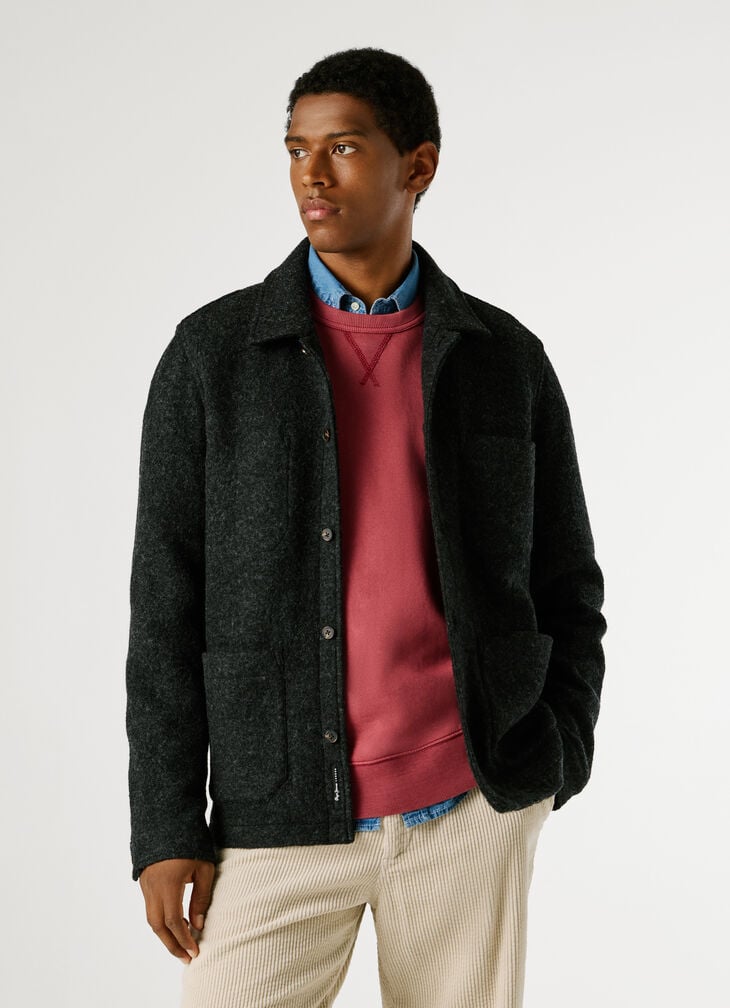 Pepe Jeans Overshirt In Wool Blend