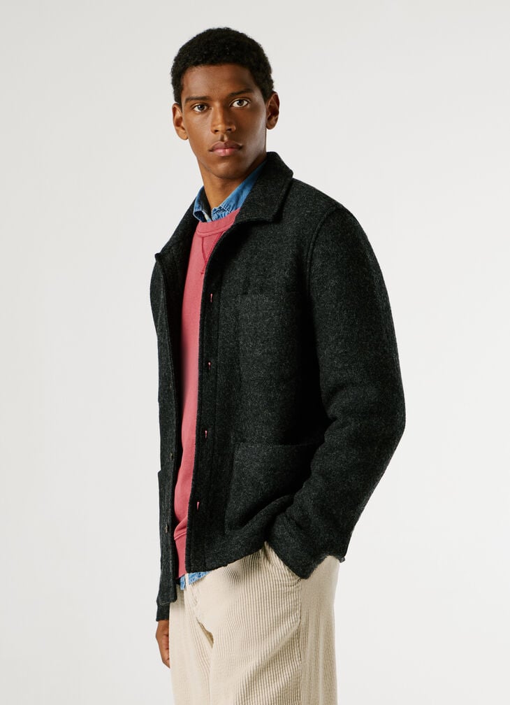 Pepe Jeans Overshirt In Wool Blend