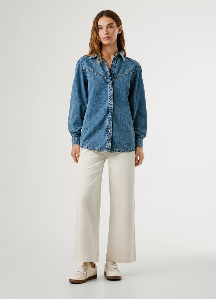 Pepe Jeans Oversized Fit Denim Shirt