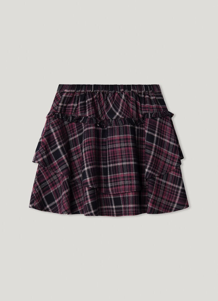 Pepe Jeans Plaid Print Mini Skirt